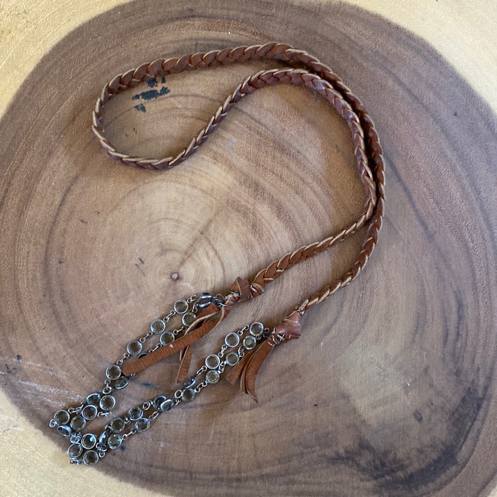 Beautiful leather braided necklace